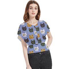 Cat Cat Background Animals Little Cat Pets Kittens Butterfly Chiffon Blouse