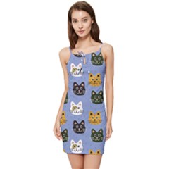 Cat Cat Background Animals Little Cat Pets Kittens Summer Tie Front Dress