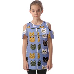 Cat Cat Background Animals Little Cat Pets Kittens Fold Over Open Sleeve Top