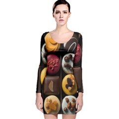 Chocolate Candy Candy Box Gift Cashier Decoration Chocolatier Art Handmade Food Cooking Long Sleeve Velvet Bodycon Dress