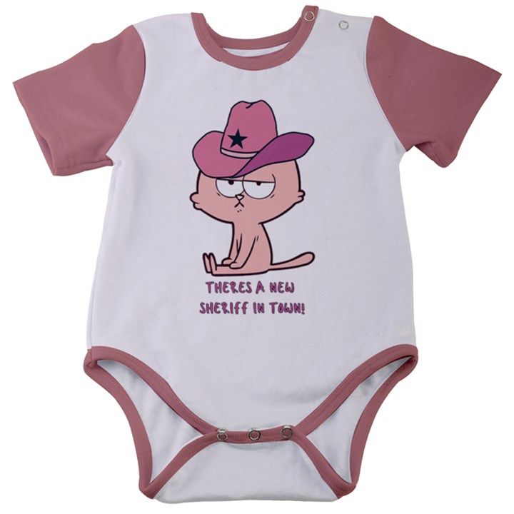 New Sheriff in Town Mauve Baby Short Sleeve Bodysuit