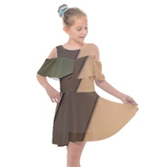 Abstract Texture, Retro Backgrounds Kids  Shoulder Cutout Chiffon Dress by nateshop