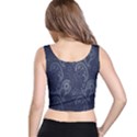 Blue Paisley Texture, Blue Paisley Ornament Crop Top View3