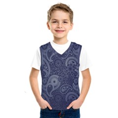 Blue Paisley Texture, Blue Paisley Ornament Kids  Basketball Tank Top by nateshop