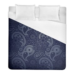 Blue Paisley Texture, Blue Paisley Ornament Duvet Cover (full/ Double Size) by nateshop