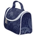 Blue Paisley Texture, Blue Paisley Ornament Satchel Handbag View1