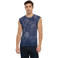 Blue Paisley Texture, Blue Paisley Ornament Men s Raglan Cap Sleeve T-shirt by nateshop