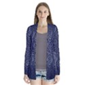 Blue Paisley Texture, Blue Paisley Ornament Drape Collar Cardigan View1