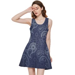 Blue Paisley Texture, Blue Paisley Ornament Inside Out Racerback Dress by nateshop