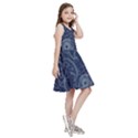 Blue Paisley Texture, Blue Paisley Ornament Kids  Skater Dress View3