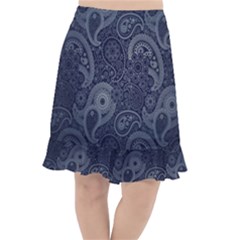 Blue Paisley Texture, Blue Paisley Ornament Fishtail Chiffon Skirt by nateshop