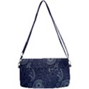 Blue Paisley Texture, Blue Paisley Ornament Removable Strap Clutch Bag View2