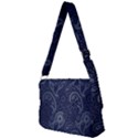 Blue Paisley Texture, Blue Paisley Ornament Full Print Messenger Bag (L) View2