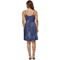 Blue Paisley Texture, Blue Paisley Ornament V-Neck Pocket Summer Dress  View4