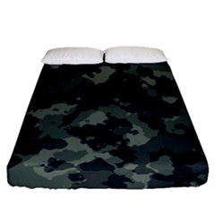 Camouflage, Pattern, Abstract, Background, Texture, Army Fitted Sheet (queen Size) by nateshop