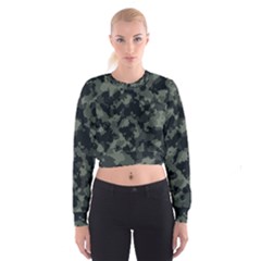 Camouflage, Pattern, Abstract, Background, Texture, Army Cropped Sweatshirt by nateshop