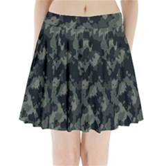 Camouflage, Pattern, Abstract, Background, Texture, Army Pleated Mini Skirt