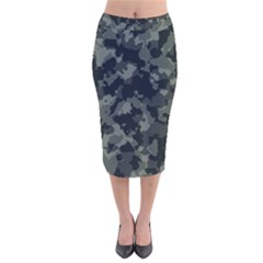 Camouflage, Pattern, Abstract, Background, Texture, Army Velvet Midi Pencil Skirt by nateshop