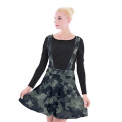 Camouflage, Pattern, Abstract, Background, Texture, Army Suspender Skater Skirt