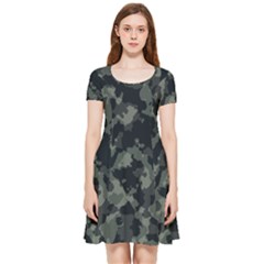 Camouflage, Pattern, Abstract, Background, Texture, Army Inside Out Cap Sleeve Dress by nateshop