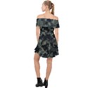 Camouflage, Pattern, Abstract, Background, Texture, Army Off Shoulder Chiffon Dress View2