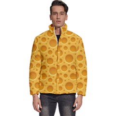 Cheese Texture Food Textures Men s Puffer Bubble Jacket Coat by nateshop