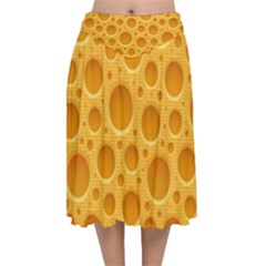 Cheese Texture Food Textures Velvet Flared Midi Skirt