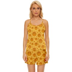 Cheese Texture Food Textures Satin Pajama Short Set