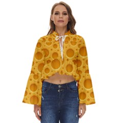 Cheese Texture Food Textures Boho Long Bell Sleeve Top by nateshop