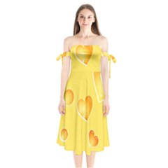 Cheese Texture, Macro, Food Textures, Slices Of Cheese Shoulder Tie Bardot Midi Dress by nateshop