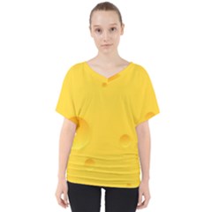 Cheese Texture, Yellow Backgronds, Food Textures, Slices Of Cheese V-neck Dolman Drape Top by nateshop