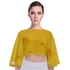 Cheese Texture, Yellow Backgronds, Food Textures, Slices Of Cheese Tie Back Butterfly Sleeve Chiffon Top by nateshop