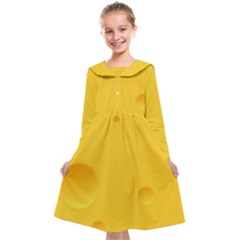 Cheese Texture, Yellow Backgronds, Food Textures, Slices Of Cheese Kids  Midi Sailor Dress by nateshop