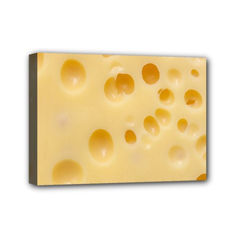 Cheese Texture, Yellow Cheese Background Mini Canvas 7  X 5  (stretched) by nateshop