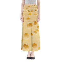 Cheese Texture, Yellow Cheese Background Full Length Maxi Skirt by nateshop