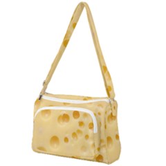 Cheese Texture, Yellow Cheese Background Front Pocket Crossbody Bag by nateshop