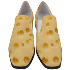 Cheese Texture, Yellow Cheese Background Women Slip On Heel Loafers