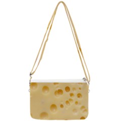 Cheese Texture, Yellow Cheese Background Double Gusset Crossbody Bag by nateshop