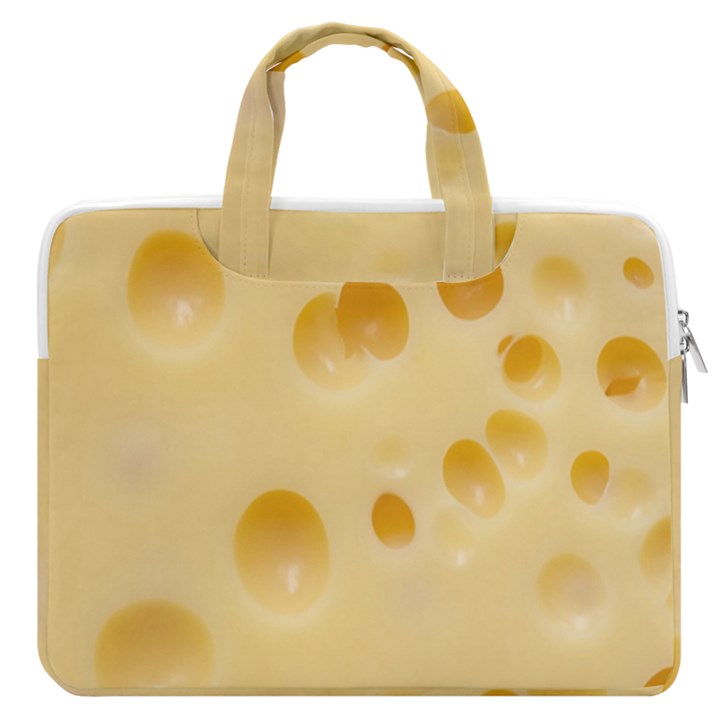 Cheese Texture, Yellow Cheese Background MacBook Pro 13  Double Pocket Laptop Bag