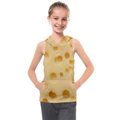 Cheese Texture, Yellow Cheese Background Kids  Sleeveless Hoodie by nateshop