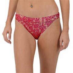 Chinese Hieroglyphs Patterns, Chinese Ornaments, Red Chinese Band Bikini Bottoms by nateshop