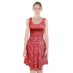 Chinese Hieroglyphs Patterns, Chinese Ornaments, Red Chinese Racerback Midi Dress by nateshop