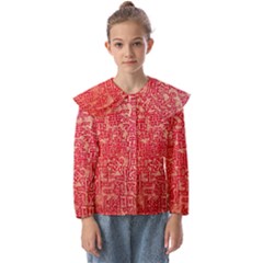 Chinese Hieroglyphs Patterns, Chinese Ornaments, Red Chinese Kids  Peter Pan Collar Blouse by nateshop