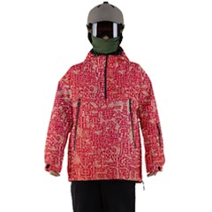 Chinese Hieroglyphs Patterns, Chinese Ornaments, Red Chinese Men s Ski And Snowboard Waterproof Breathable Jacket by nateshop