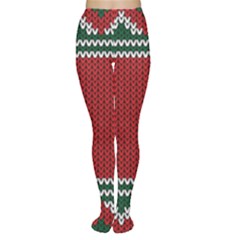 Christmas Pattern, Fabric Texture, Knitted Red Background Tights