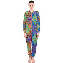 Colorful Floral Ornament, Floral Patterns Onepiece Jumpsuit (ladies)