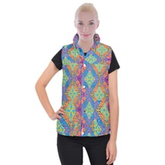 Colorful Floral Ornament, Floral Patterns Women s Button Up Vest by nateshop