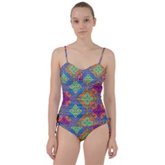 Colorful Floral Ornament, Floral Patterns Sweetheart Tankini Set by nateshop