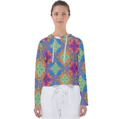 Colorful Floral Ornament, Floral Patterns Women s Slouchy Sweat by nateshop