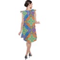 Colorful Floral Ornament, Floral Patterns Tie Up Tunic Dress View2